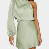Mara One-Shoulder Mini Draped Dress