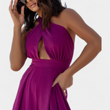 Jessica Mono Halter Cross Back and Wide Leg