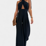 Jessica Mono Halter Cross Back and Wide Leg