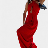 Jessica Mono Halter Cross Back and Wide Leg