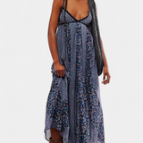 Lexa Boho Floral Chiffon Dress with Open Back