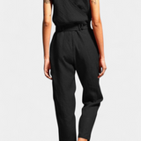 Maggie Mono Without Sleeves with V-Neck and Crossed Waist in Cotton