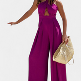 Jessica Mono Halter Cross Back and Wide Leg