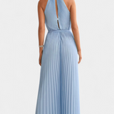 Patrizia Mono Palazzo Pleated with Halter Neck