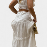 Ilys Romantic Set with Lace Top and Voluminous Long Skirt
