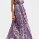 Lexa Boho Floral Chiffon Dress with Open Back