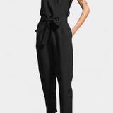 Maggie Mono Without Sleeves with V-Neck and Crossed Waist in Cotton