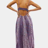 Lexa Boho Floral Chiffon Dress with Open Back