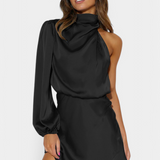 Mara One-Shoulder Mini Draped Dress