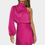 Mara One-Shoulder Mini Draped Dress