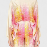 Sybella Two-Piece Set with Off-the-Shoulder Top and Wide-Leg Printed Trousers