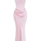 Emily Strapless Corset Draped Maxi Dress