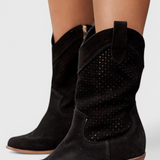 Annalla Modern Cowboy Boots with Side Zip