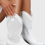 Annalla Modern Cowboy Boots with Side Zip