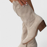 Annalla Modern Cowboy Boots with Side Zip