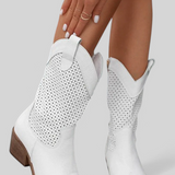 Annalla Modern Cowboy Boots with Side Zip