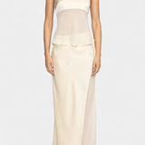 Fjorela Strapless Midi Skirt Set in Butter