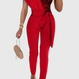Layla One-Shoulder Sequin Jumpsuit