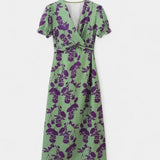 Elara Maxi Dress with Front Knot and Delicate Floral Print