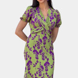 Elara Maxi Dress with Front Knot and Delicate Floral Print