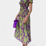 Elara Maxi Dress with Front Knot and Delicate Floral Print
