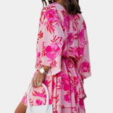 Eliza Mini Dress with Front Knot and Ruffles