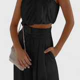 Helira Two-Piece Set with Fluid Top and Palazzo Trousers