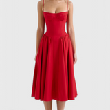 Felicity Midi Dress with Corset and No Sleeves