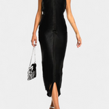 Jianna Halter Neck Dress with Metallic Fringes