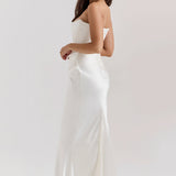 Emily Strapless Corset Draped Maxi Dress