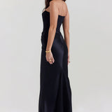 Emily Strapless Corset Draped Maxi Dress