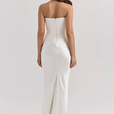 Emily Strapless Corset Draped Maxi Dress