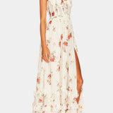 Luna Maxi Dress with Floral Corset and Sophisticated Silhouette