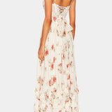 Luna Maxi Dress with Floral Corset and Sophisticated Silhouette