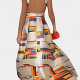 Zara Dress with Exposed Back and Artistic Print