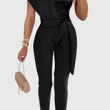 Layla One-Shoulder Sequin Jumpsuit
