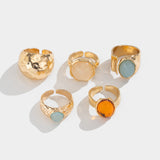 Open Ring Set with Rhinestones