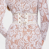 Jimena Lace Jumpsuit with Sequins and Belt