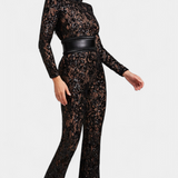 Jimena Lace Jumpsuit with Sequins and Belt