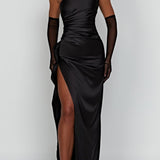 Emberly One-Shoulder Maxi Dress with High Split