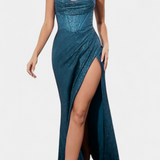 Armoni Mermaid Dress with Corset Bodice and Spaghetti Straps
