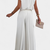 Liora Two-Piece Set with Structured Top and Pleated Trousers