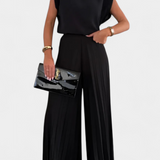 Liora Two-Piece Set with Structured Top and Pleated Trousers