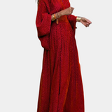 Anelia Geometric Maxi Dress with V-Neck