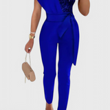 Layla One-Shoulder Sequin Jumpsuit