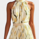 Juliene Floral Sleeveless Dress with Belt