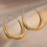 Oval Metal Earrings
