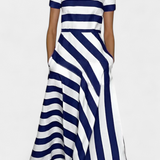 Lustra Maxi Dress with Fluid Cut and Relaxed Fall