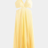 Selena Sleeveless Pleated Dress with Side Cut and Twisted Detail