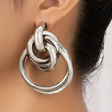 Intertwined Gold Hoop Earrings